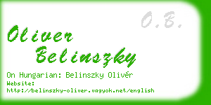 oliver belinszky business card
